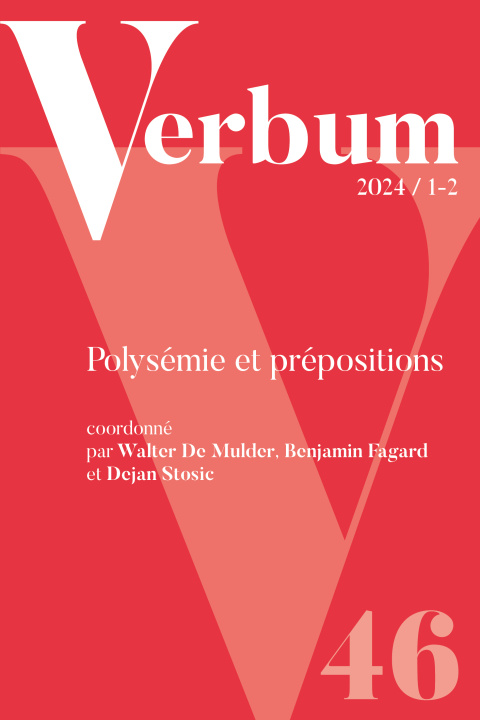 Libro Verbum 2024/1-2 Fagard