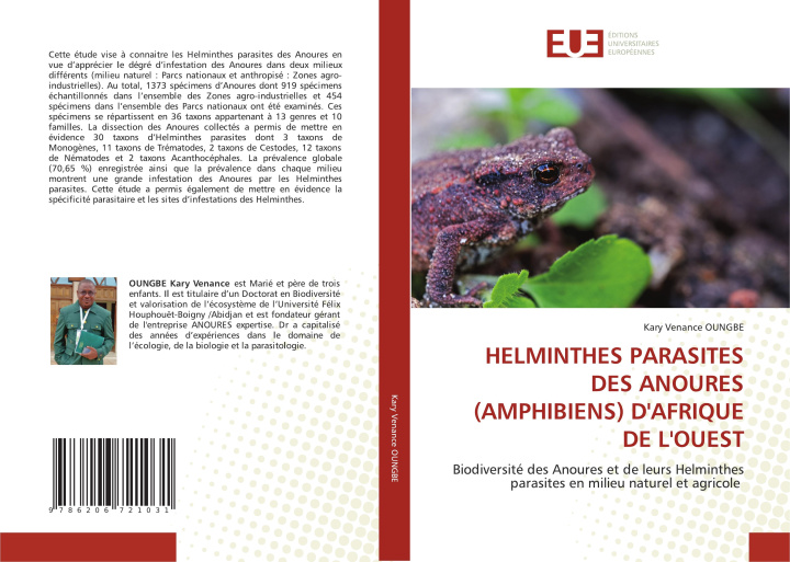 Libro HELMINTHES PARASITES DES ANOURES (AMPHIBIENS) D'AFRIQUE DE L'OUEST Kary Venance OUNGBE