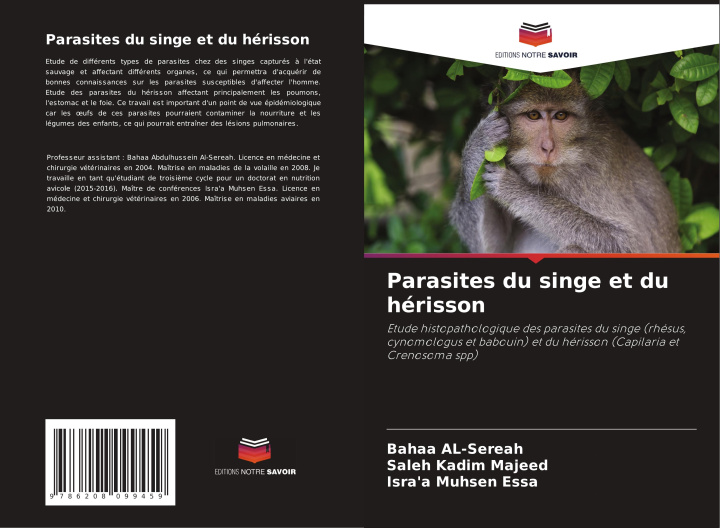Libro Parasites du singe et du hérisson Bahaa Al-Sereah