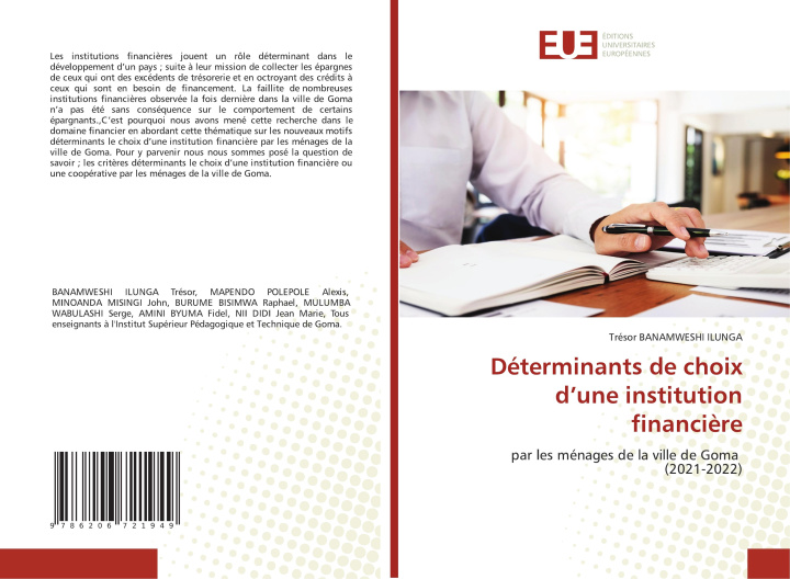 Knjiga Déterminants de choix d?une institution financi?re Trésor BANAMWESHI ILUNGA
