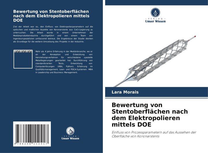 Kniha Bewertung von Stentoberflächen nach dem Elektropolieren mittels DOE Lara Morais