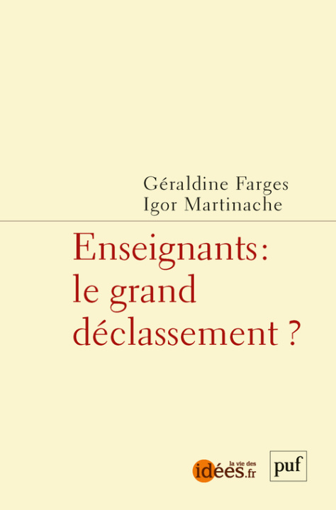 Knjiga Enseignants : le grand déclassement ? Farges