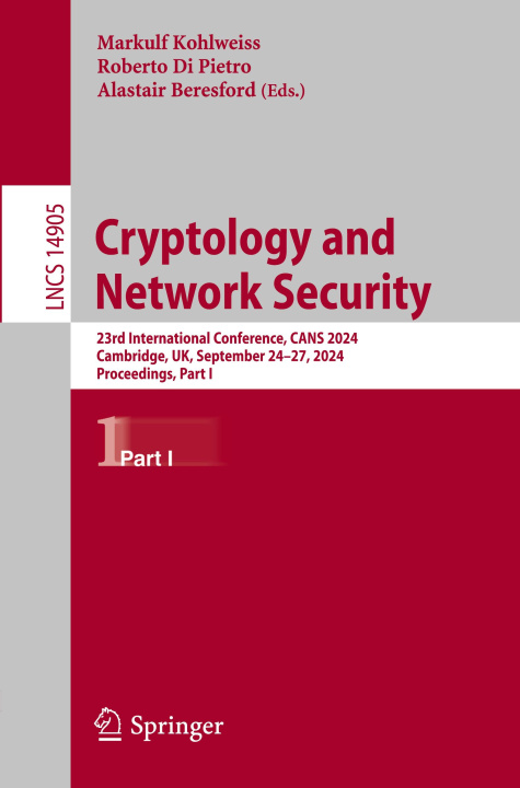 Kniha Cryptology and Network Security Markulf Kohlweiss