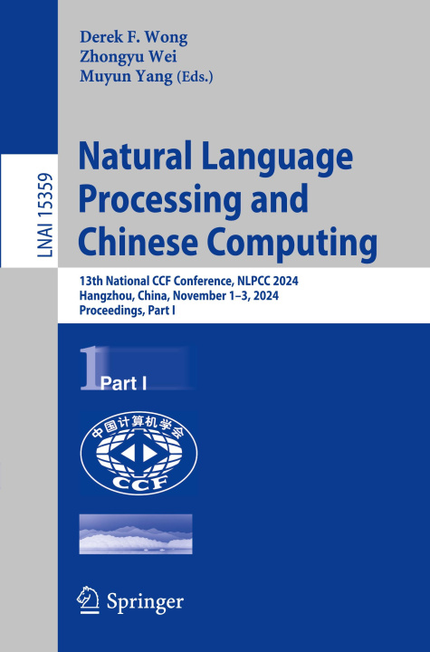 Knjiga Natural Language Processing and Chinese Computing Derek F. Wong