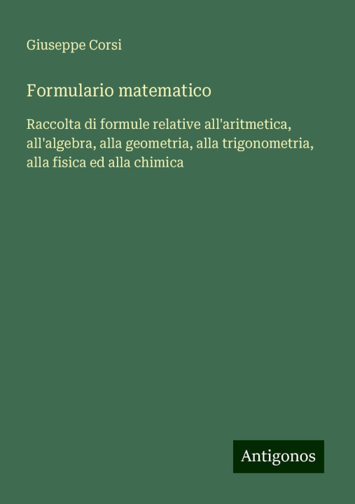 Book Formulario matematico Giuseppe Corsi