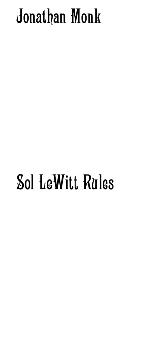 Book Sol LeWitt rules Jonathan Monk