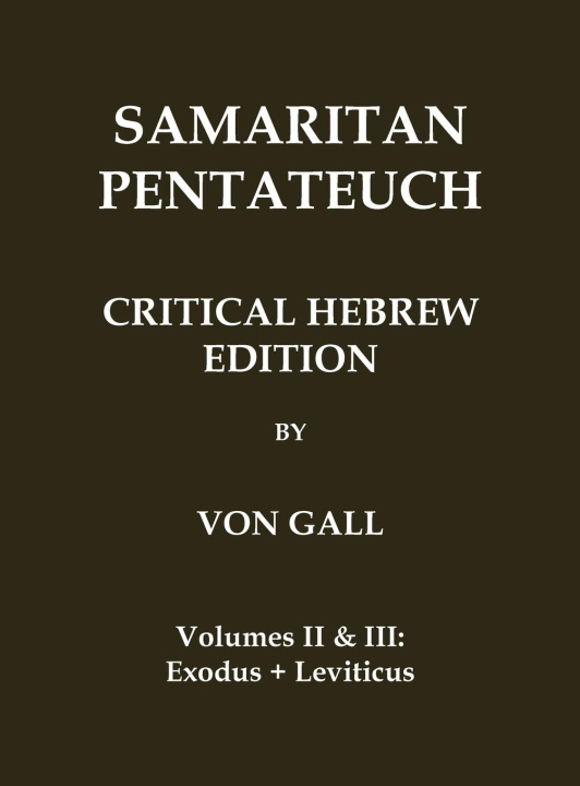 Livro Samaritan Pentateuch August Freiherrn Von Gall