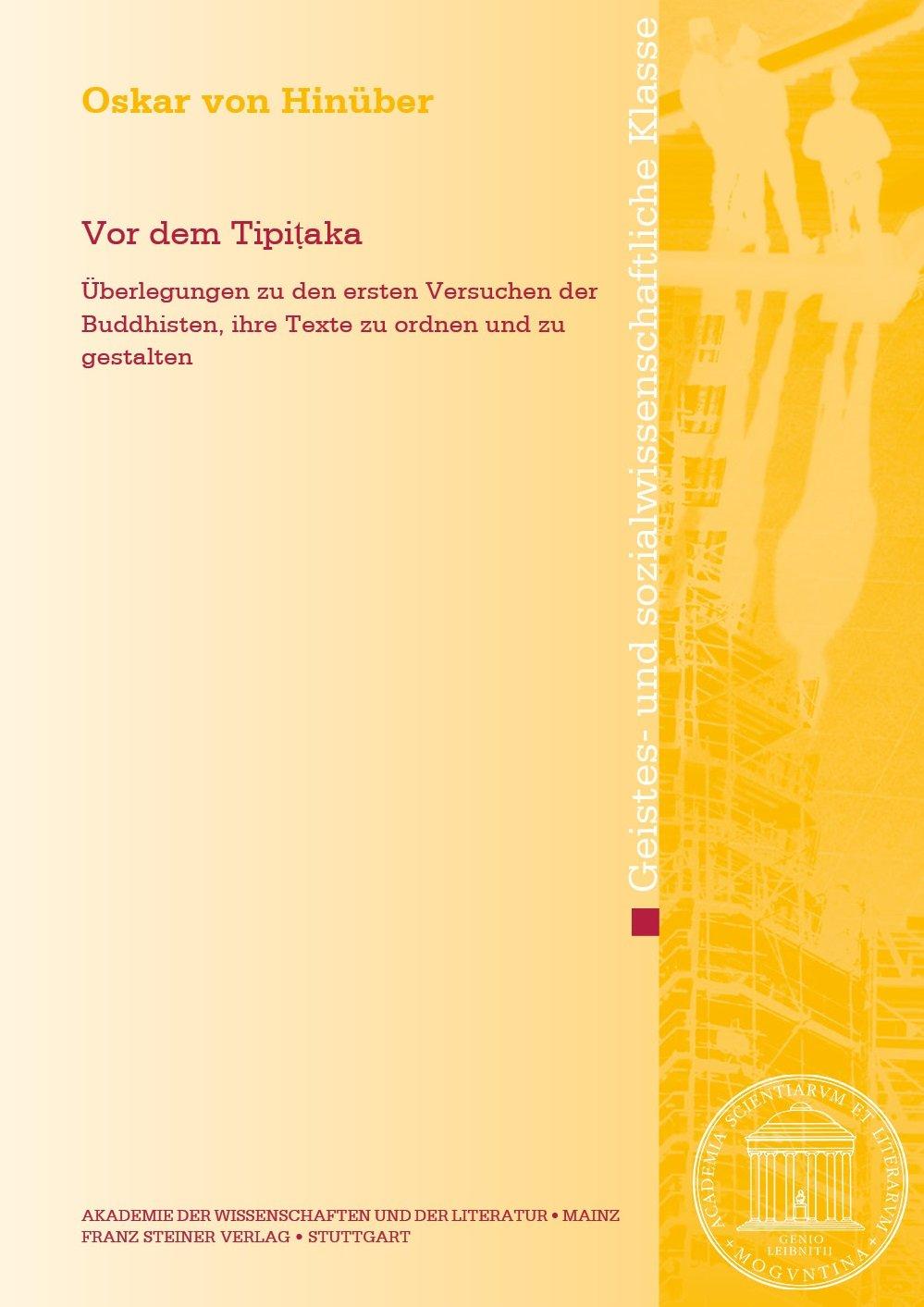 Knjiga Vor dem Tipitaka Oskar von Hinüber