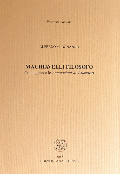 Βιβλίο Machiavelli filosofo Alfredo M. Bonanno