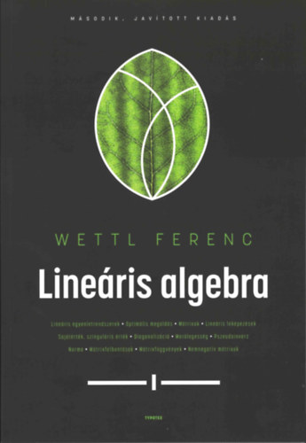 Book Lineáris algebra Wettl Ferenc