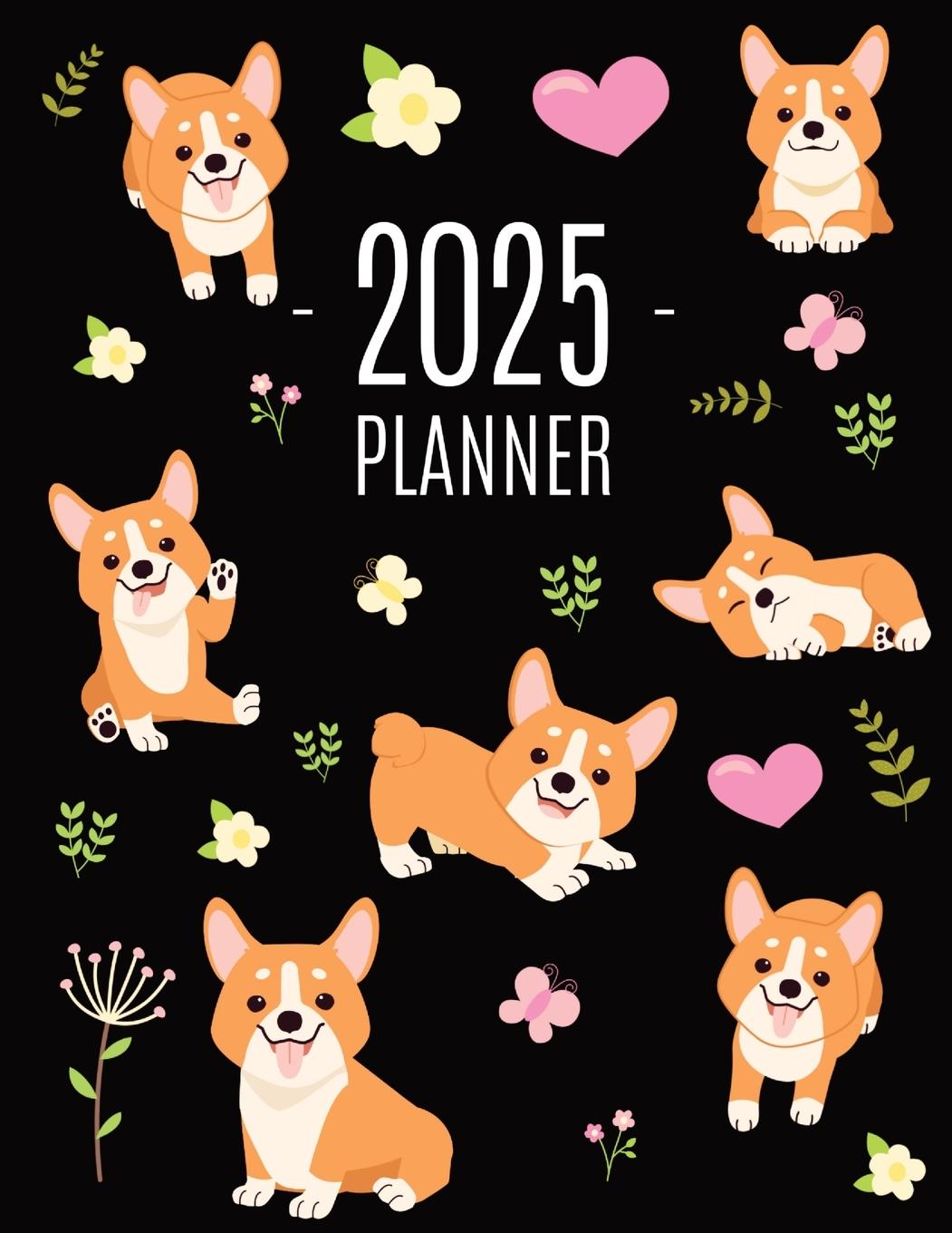 Book Corgi Planner 2025 Happy Oak Tree Press