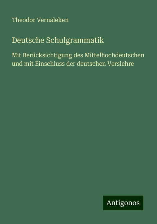 Book Deutsche Schulgrammatik Theodor Vernaleken