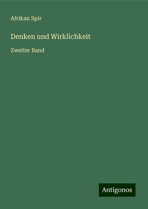 Boek Denken und Wirklichkeit Afrikan Spir