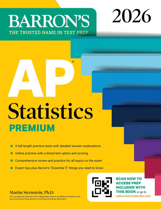 Kniha AP Statistics Premium, 2026: Prep Book with 9 Practice Tests + Comprehensive Review + Online Practice 2026