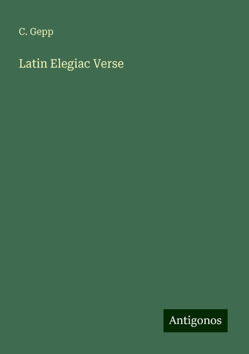 Knjiga Latin Elegiac Verse 