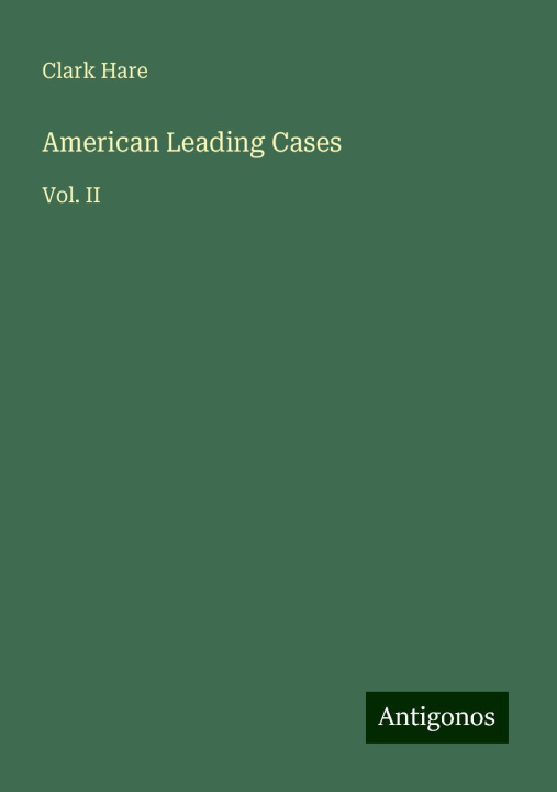 Knjiga American Leading Cases 