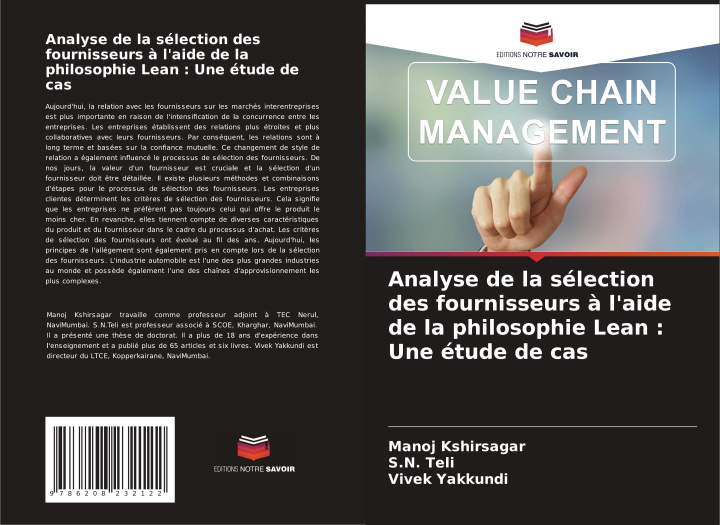 Buch Analyse de la sélection des fournisseurs à l'aide de la philosophie Lean : Une étude de cas Manoj Kshirsagar
