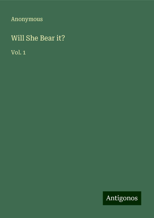 Книга Will She Bear it? 