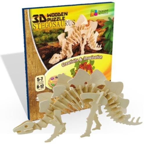 Hra/Hračka NiXiM Dřevěné 3D puzzle/Stegosaurus 