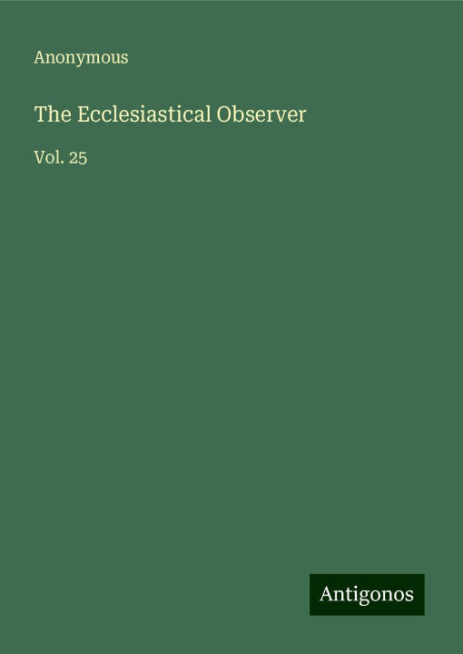 Knjiga The Ecclesiastical Observer 