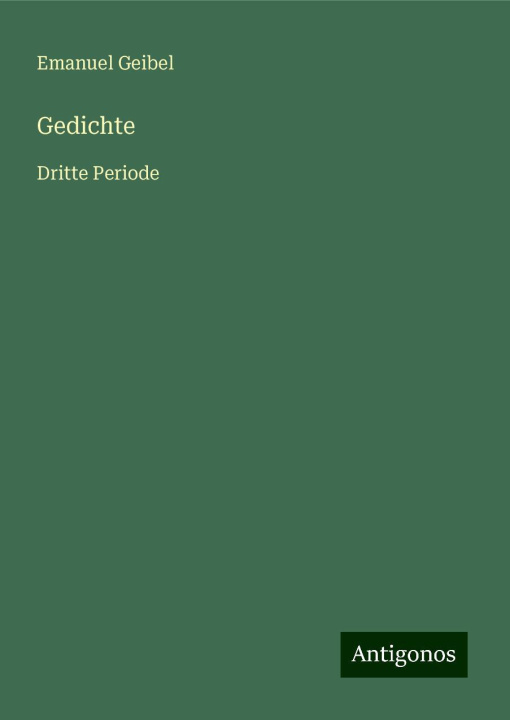 Knjiga Gedichte Emanuel Geibel