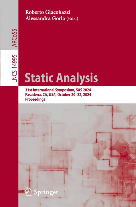 Book Static Analysis Roberto Giacobazzi