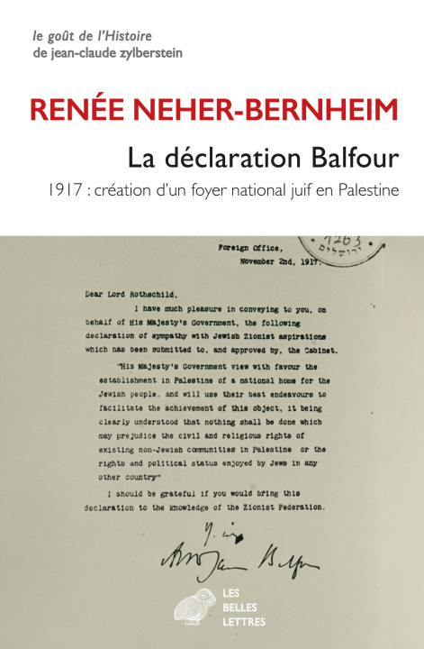 Knjiga La déclaration Balfour Renée Neher-Bernheim