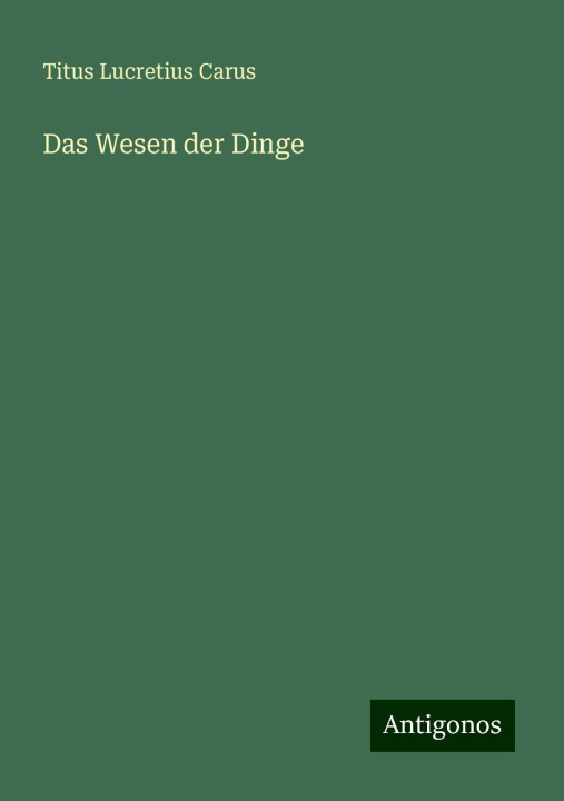 Knjiga Das Wesen der Dinge 