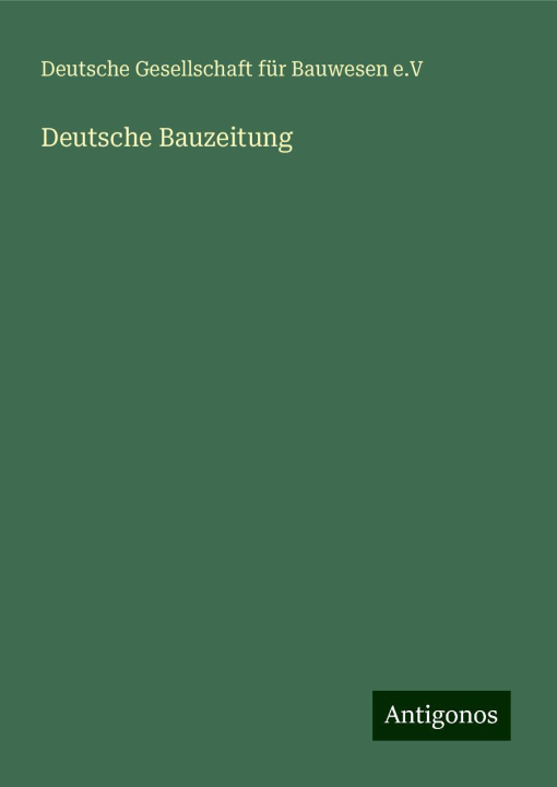 Buch Deutsche Bauzeitung 