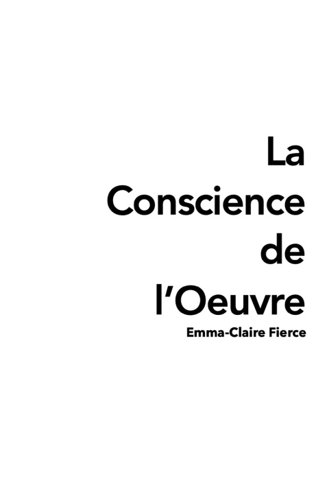 Boek La Conscience de l'Oeuvre Emma-Claire FIERCE