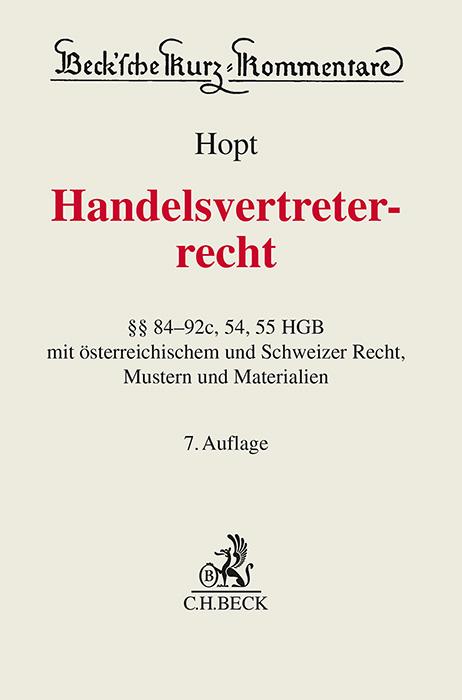 Book Handelsvertreterrecht Klaus J. Hopt