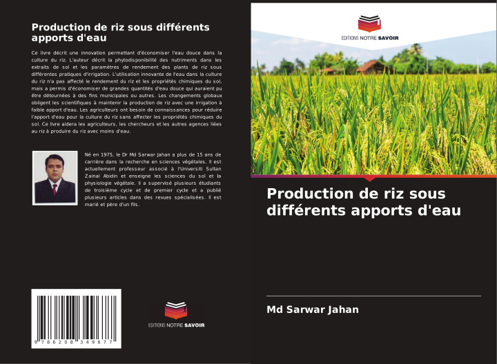 Книга Production de riz sous différents apports d'eau Md Sarwar Jahan