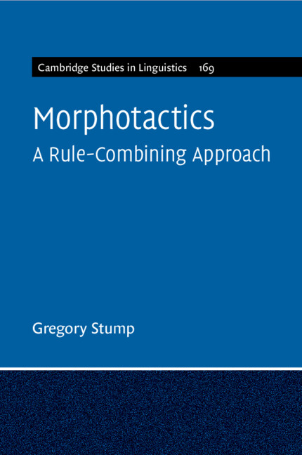 Book Morphotactics: Volume 169 Gregory Stump