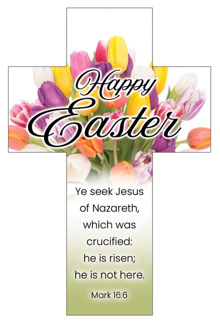 Buch Happy Easter - Easter Cross Bookmark - Mark 16:6 