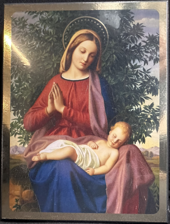 Spel/speelgoed Marie contemplant Jésus endormi - Icône tradition 14x10.6 cm - 798.42 