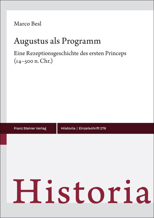 Libro Augustus als Programm Marco Besl