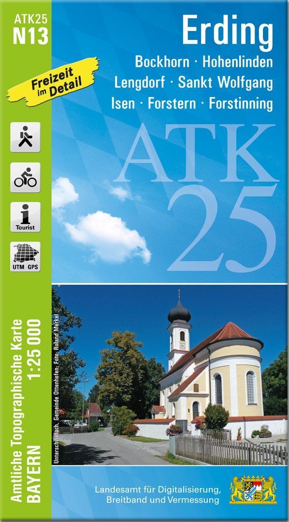Drukwerk ATK25-N13 Erding (Amtliche Topographische Karte 1:25000) Landesamt für Digitalisierung