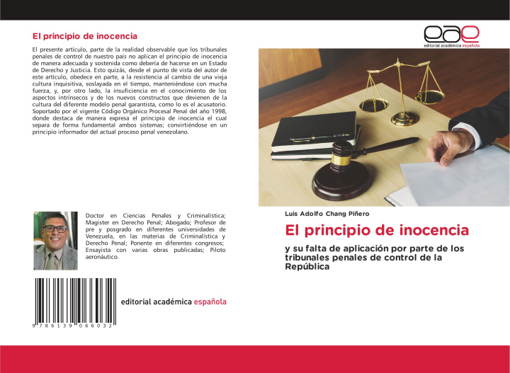 Boek El principio de inocencia Luis Adolfo Chang Piñero
