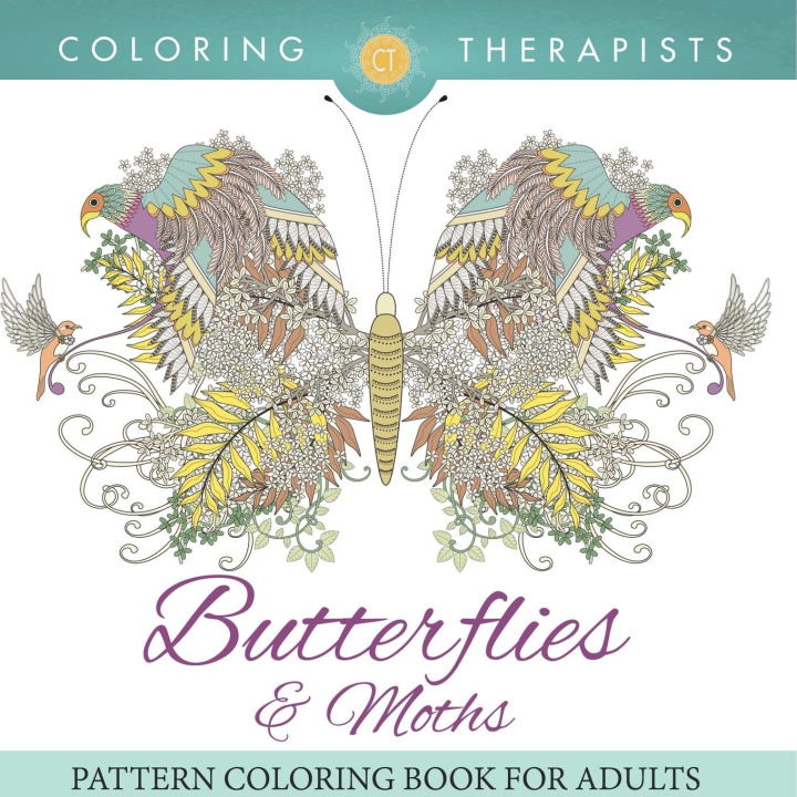Libro Butterflies & Moths Pattern Coloring Book For Adults Coloring Therapist