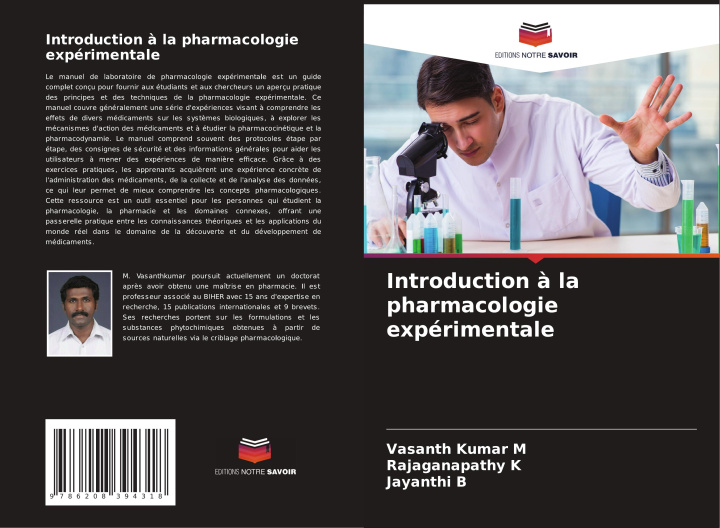 Boek Introduction à la pharmacologie expérimentale Vasanth Kumar M
