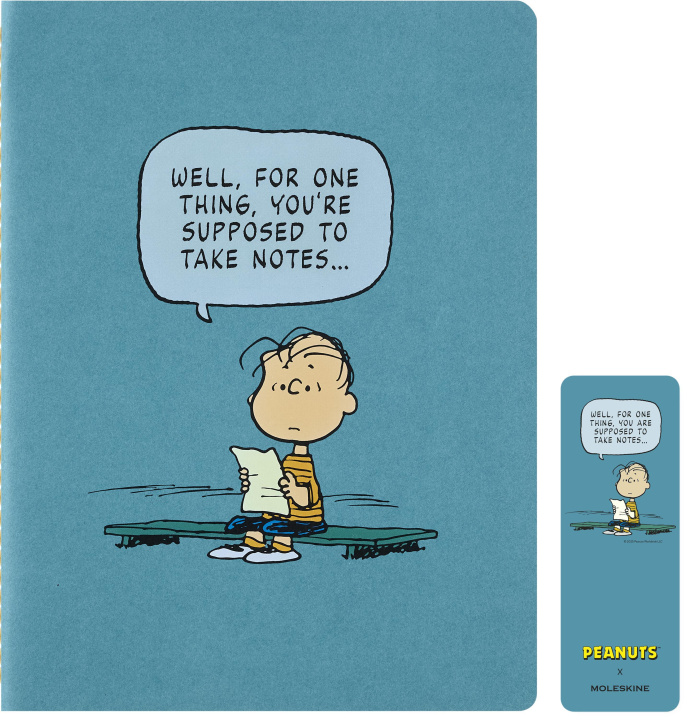 Календар/тефтер Moleskine Peanuts Linus Cahier limitierte Ausgabe, XL, liniert, Kartoneinband, Hellblau 