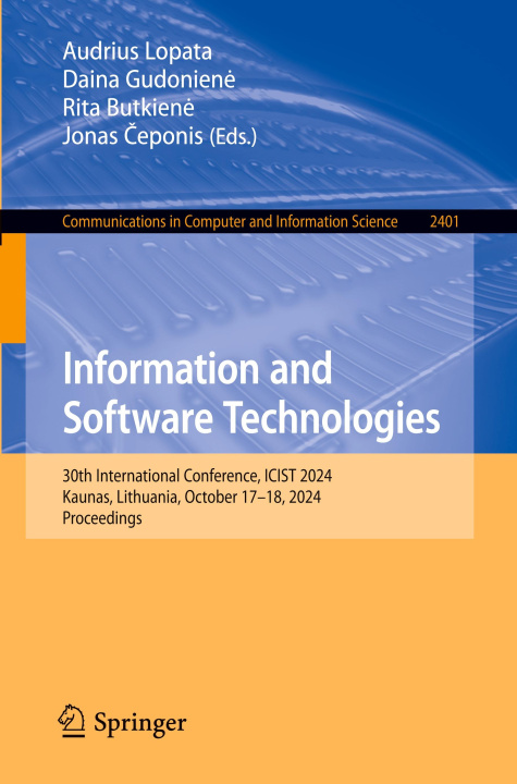 Book Information and Software Technologies Audrius Lopata