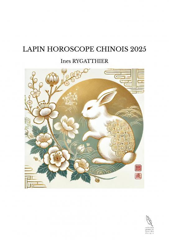 Βιβλίο LAPIN HOROSCOPE CHINOIS 2025 RYGATTHIER