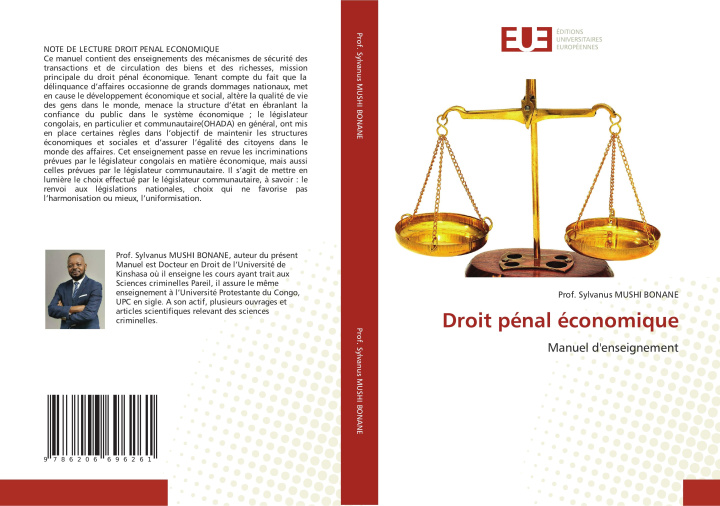 Βιβλίο Droit pénal économique Prof. Sylvanus MUSHI BONANE