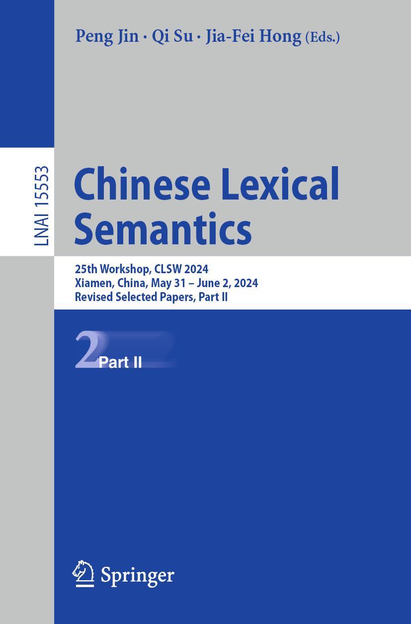 Libro Chinese Lexical Semantics Peng Jin