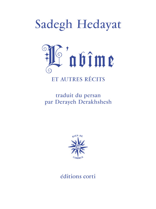 Book L'abîme Hedayat