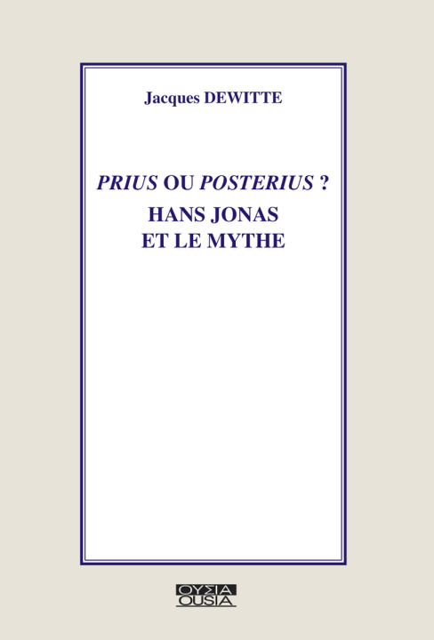 Knjiga Prius ou posterius? Jacques Dewitte