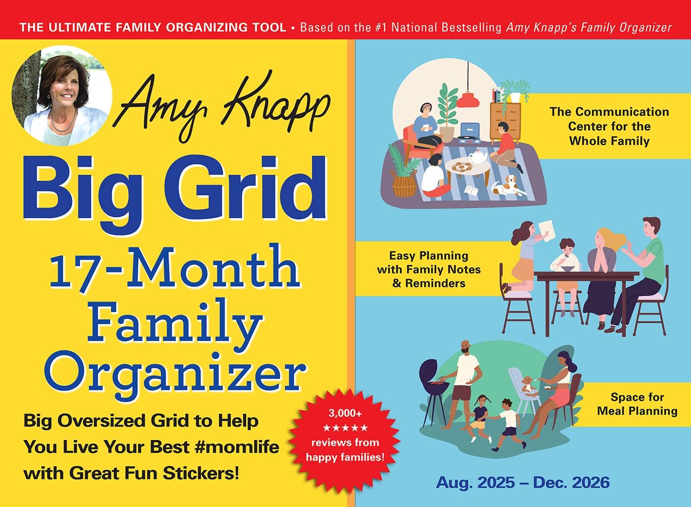 Kalendár/Diár 2026 Amy Knapp's Big Grid Family Organizer Wall Calendar Amy Knapp
