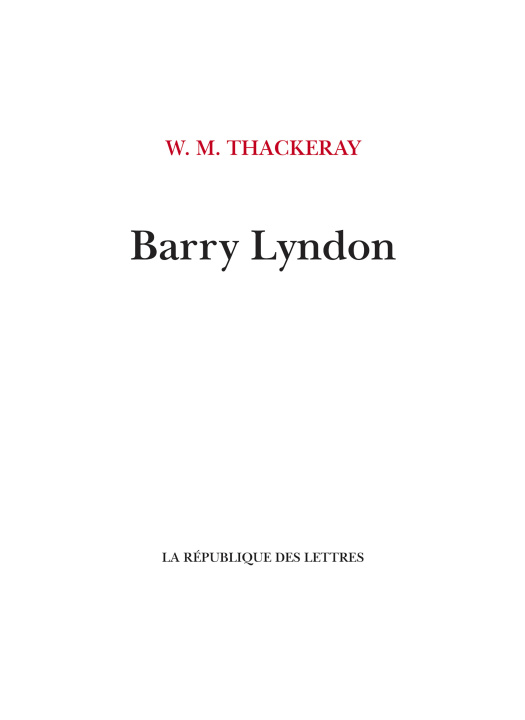 Boek Barry Lyndon William Makepeace Thackeray