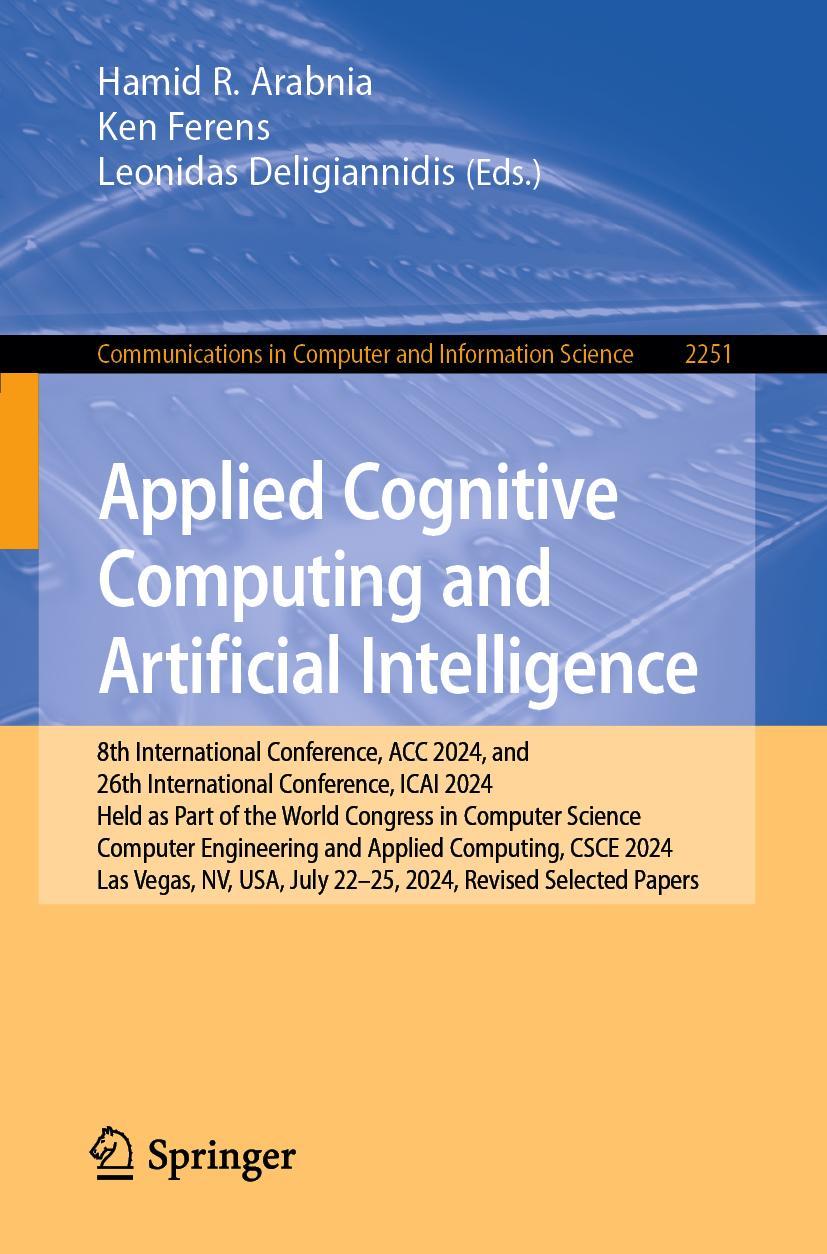 Book Applied Cognitive Computing and Artificial Intelligence Hamid R. Arabnia